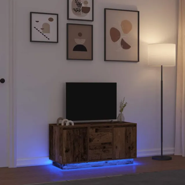 vidaXL Tv-meubel met LED-verlichting 100x41x50 cm oud houtkleurig Bruin