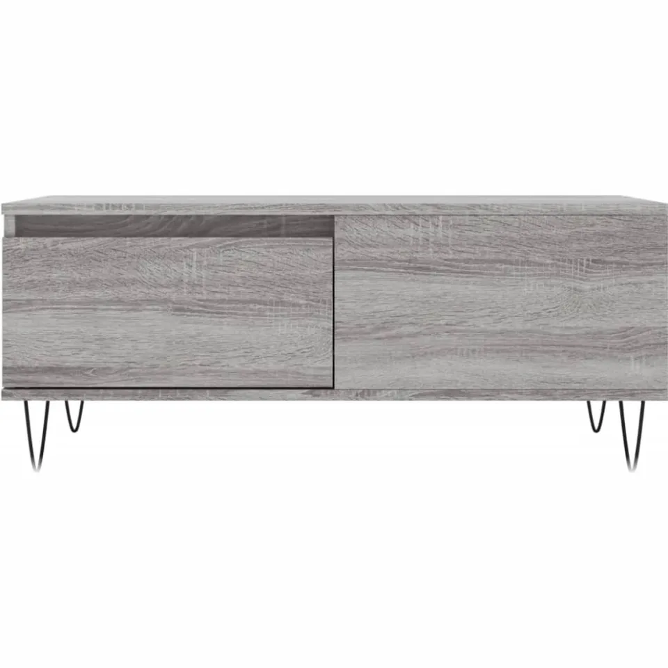 vidaXL Salontafel 90x50x36,5 cm bewerkt hout grijs sonoma