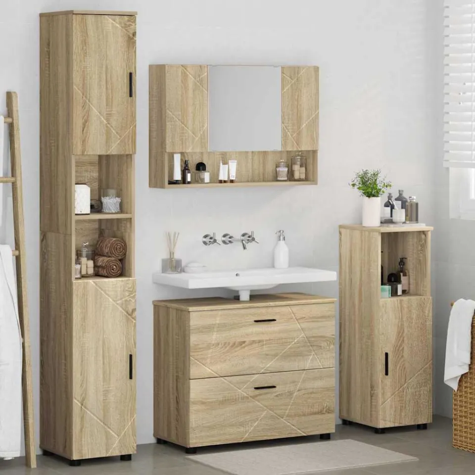 vidaXL Badkamermeubelset 4 st Sonoma Eiken 35 x 30 x 192 cm, foto 4