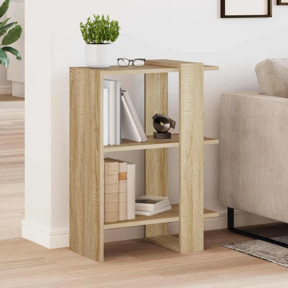 vidaXL Boekenkast 2-laags 52 x 25 x 71,5 cm Bewerkt hout Sonoma Eiken, foto 4