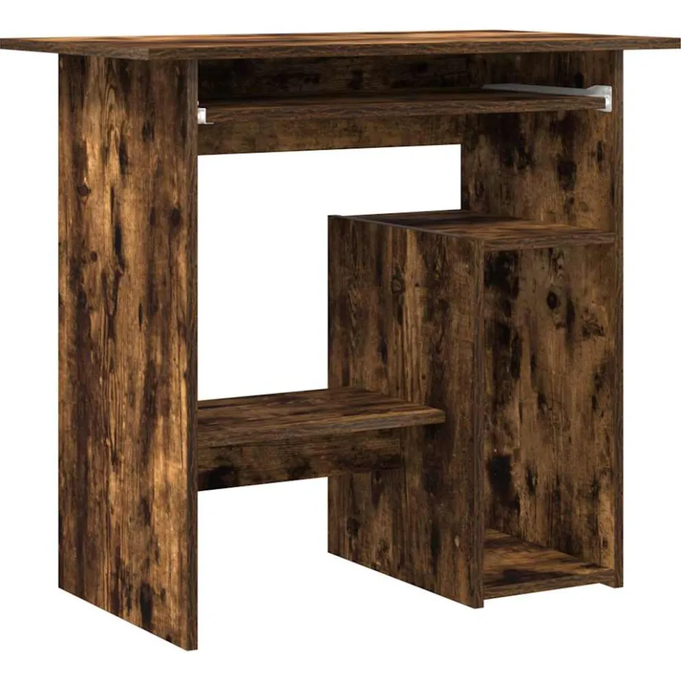 vidaXL Bureau 80x45x74 cm bewerkt hout gerookt eikenkleurig, foto 3