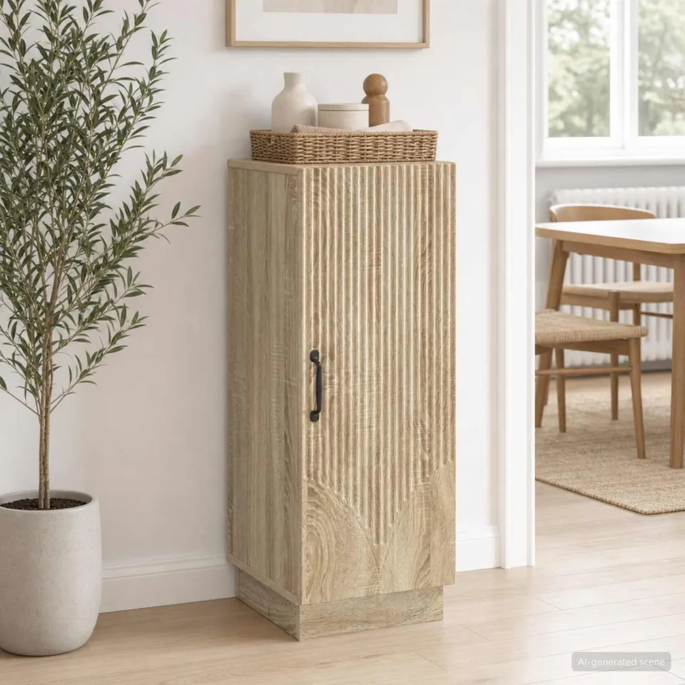 vidaXL Dressoir Sonoma Eiken 33 x 34,5 x 87 cm Bewerkt hout, foto 3