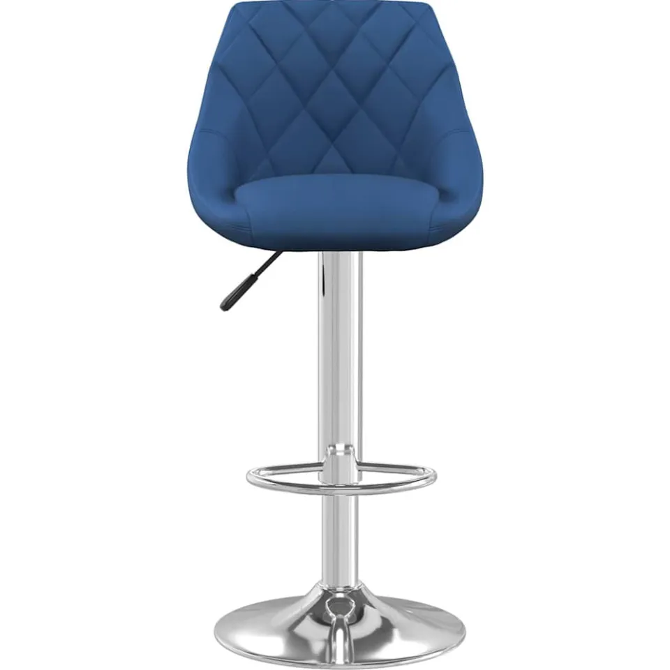 vidaXL Barkruk fluweel blauw
