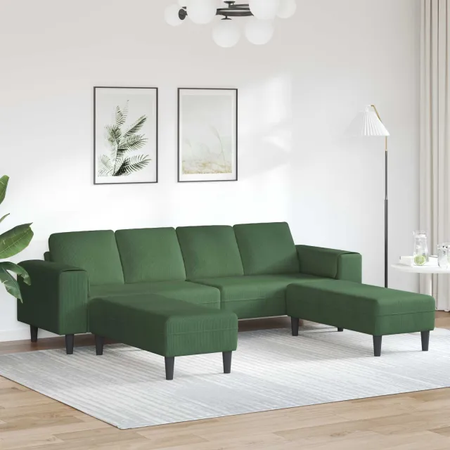 vidaXL Bank Donkergroen 250 x 188 x 76 cm Katoen Stof