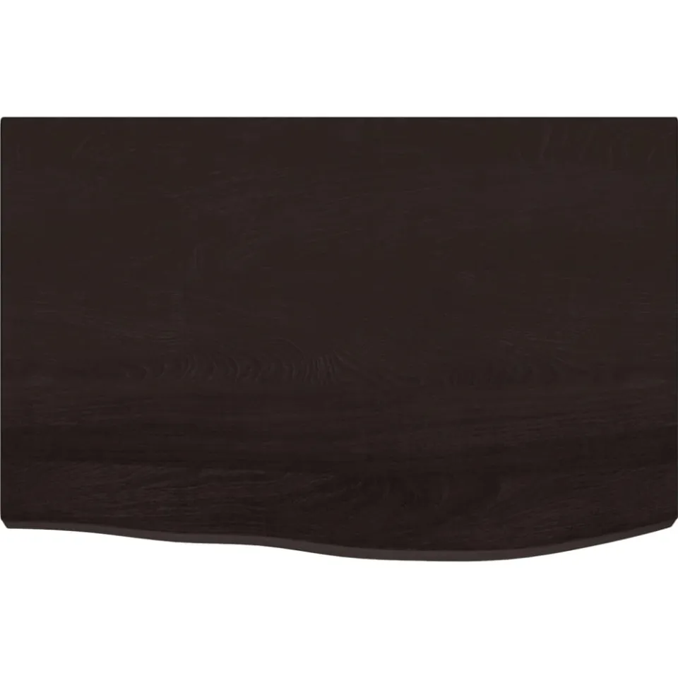 vidaXL Tafelblad 60x40x(2-4)cm behandeld massief eikenhout donkerbruin