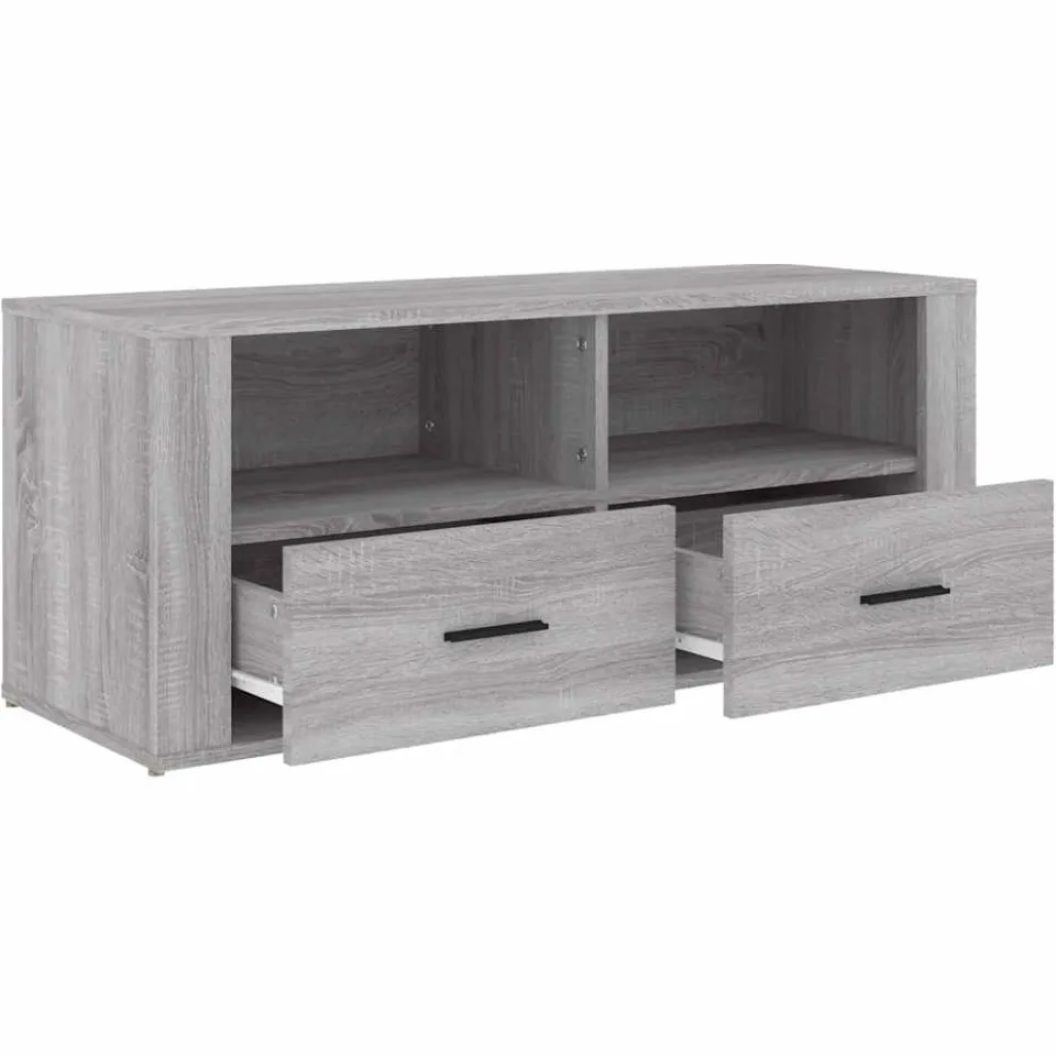 vidaXL Tv-meubel 100x35x40 cm bewerkt hout grijs sonoma eikenkleurig, foto 4