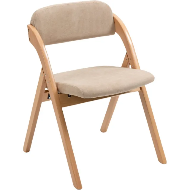 in& out door furniture HOMEFUN Opvouwbare Stoelen met Gepadding Zitvlak, Set van 2 Houten Stapelbare Eetkamerstoelen met Afneembare Hoes, Extra Opvouwbare Gastenstoel voor Keuken, Kantoor, Trouwfeest, Feestje en Picknick, Khaki