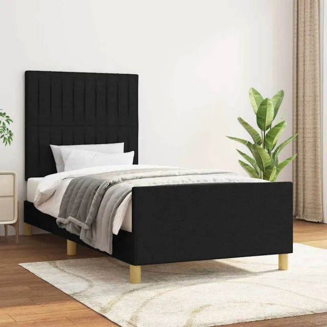 vidaXL Bedframe zonder matras 100x200 cm stof zwart