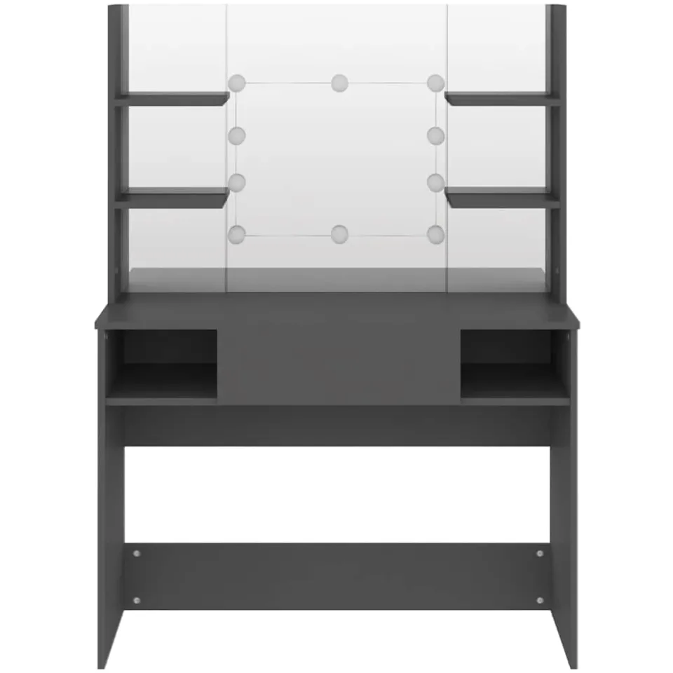 vidaXL Kaptafel met LED-verlichting 100x40x135 cm MDF grijs, foto 2