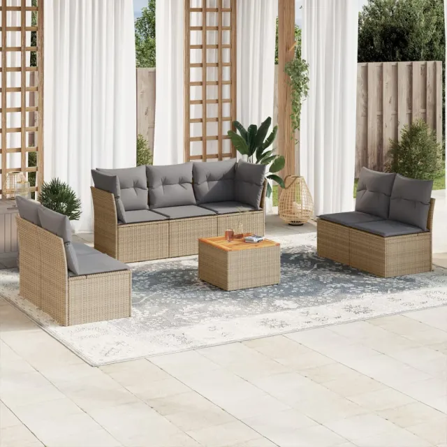 vidaXL Patio Sofa Set 7-zits Beige mix en grijs, foto 2