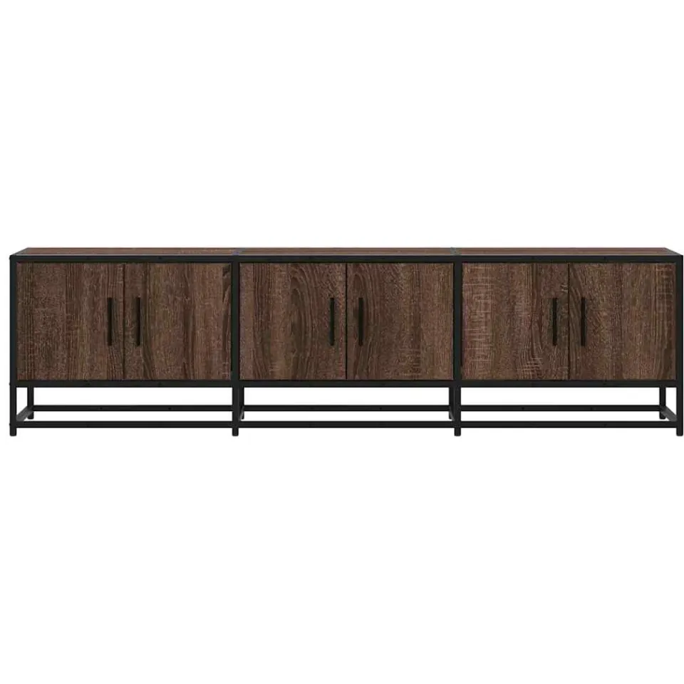 vidaXL Tv-meubel 150x35x41 cm bewerkt hout metaal bruin eikenkleur, foto 4