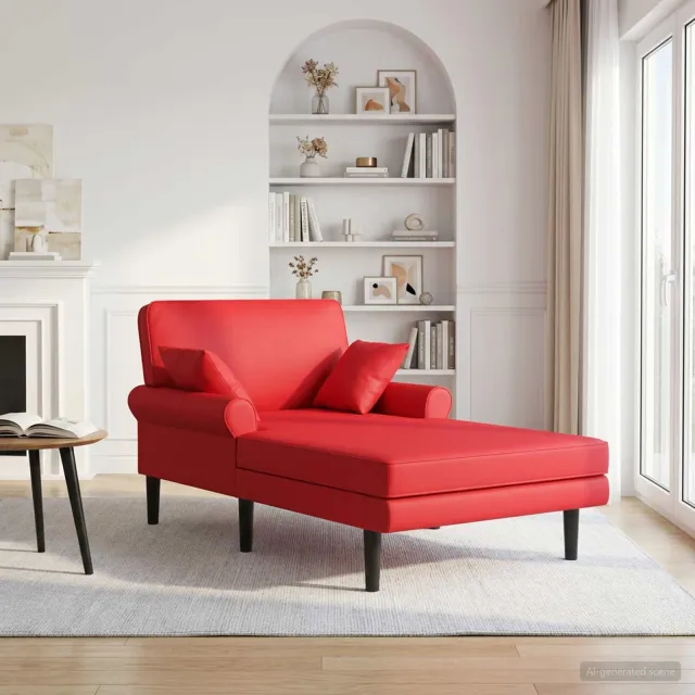 vidaXL Chaise longue Rood Kunstleer