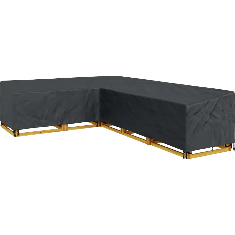 vidaXL Meubelhoes 330 x 255 x 80 cm 210D Oxford Stof L-vorm Waterdicht zwart, foto 2