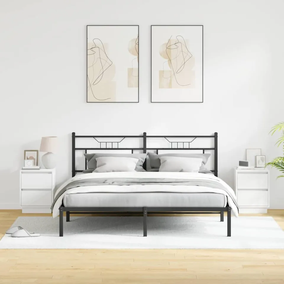 vidaXL Nachtkastje 2 st Wit 39 x 34,5 x 50 cm Bewerkt hout, foto 4