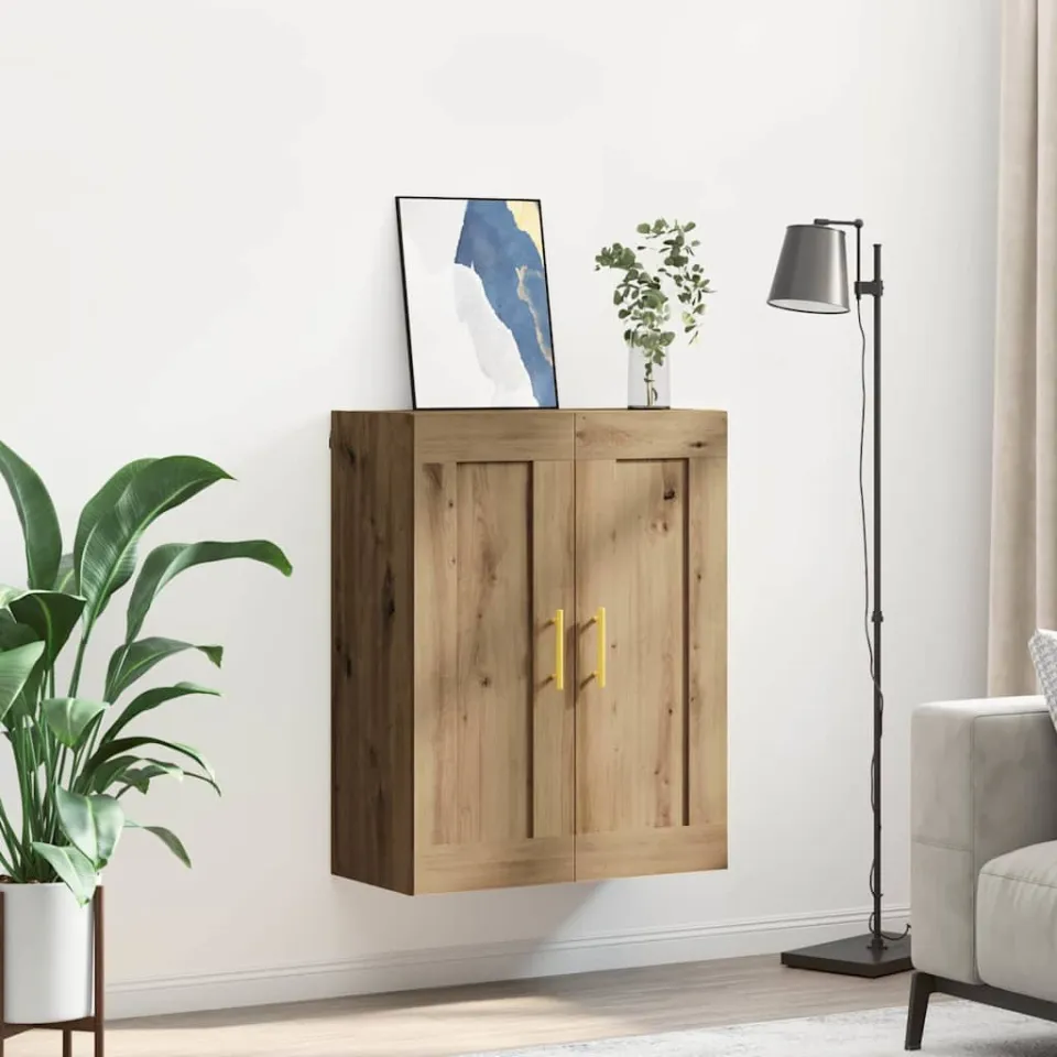 vidaXL Wandkast Artisan Eiken 69,5 x 34 x 90 cm Bewerkt hout, foto 4
