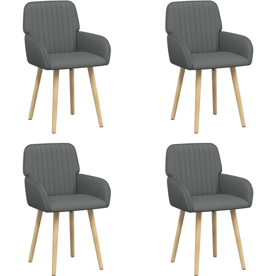 vidaXL Eettafelstoelen 4 st Stof Donkergrijs 56,5 x 50 x 87,5 cm, foto 3