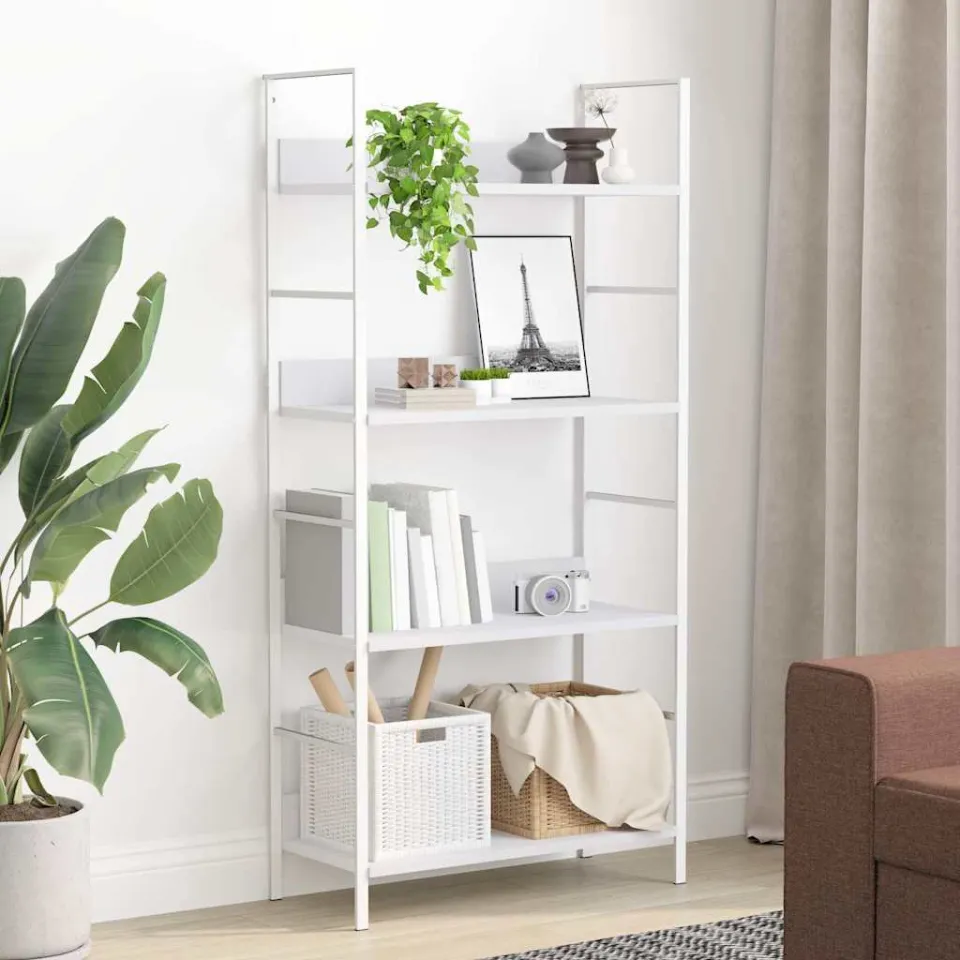vidaXL Boekenkast met 4 schappen 60x27,6x124,5 cm bewerkt hout wit, foto 3