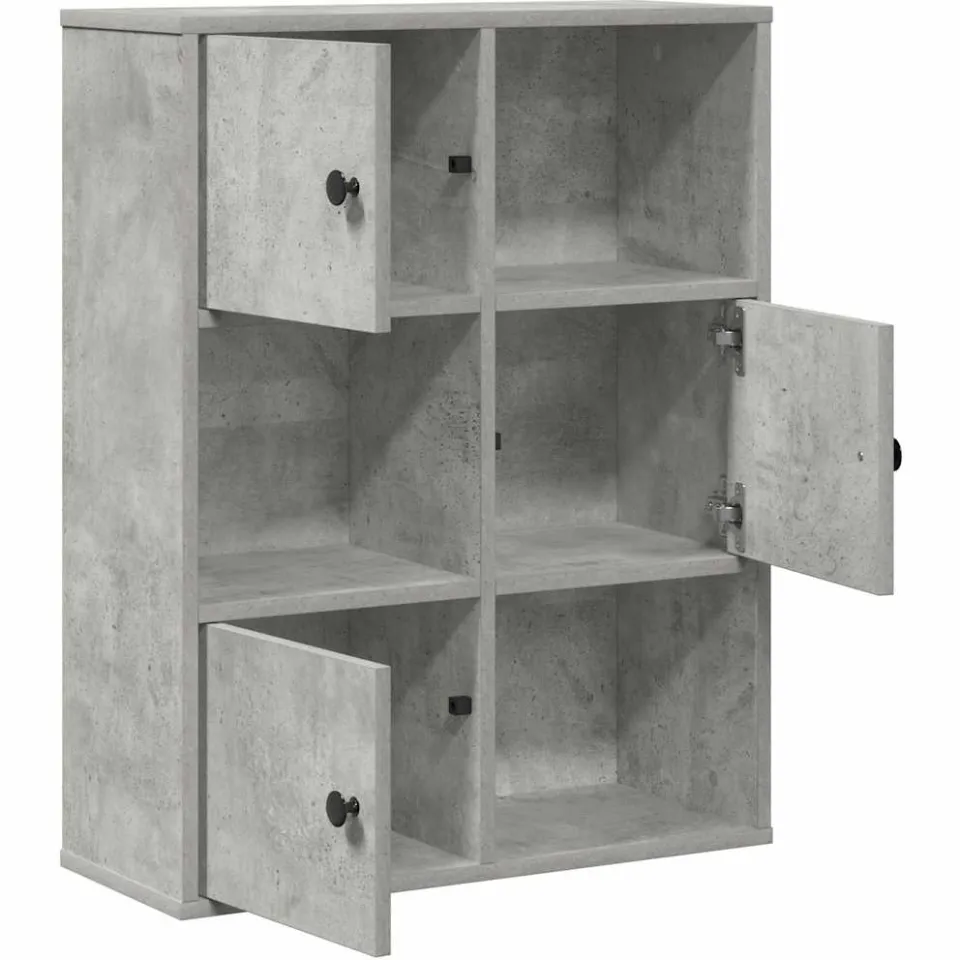vidaXL Boekenkast 60x24x76,5 cm bewerkt hout betongrijs grijs, foto 4