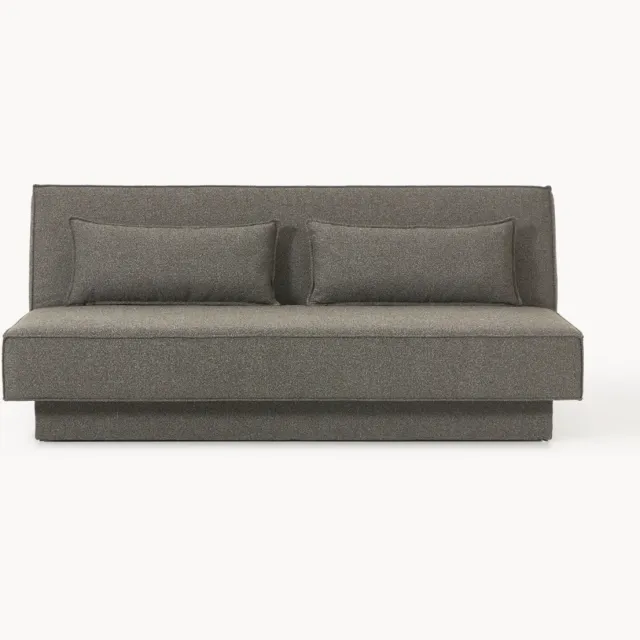 Westwing Collection Bouclé slaapbank David (3-zits) met opbergruimte Groen