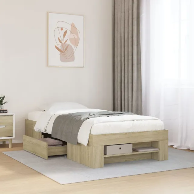 vidaXL Bedframe zonder matras hout sonoma eikenkleurig 100x200 cm Bruin