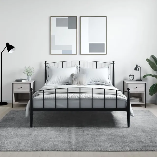 vidaXL Nachtkastjes 2 st 40x42x50 cm bewerkt hout grijs sonoma eiken, foto 2