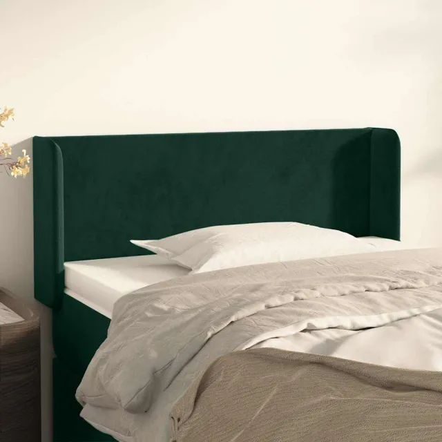 vidaXL Hoofdbord met randen 103x16x78/88 cm fluweel donkergroen groen