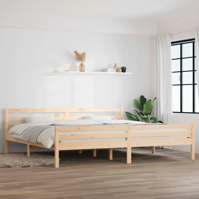 vidaXL Bedframe zonder matras massief hout 200x200 cm Bruin