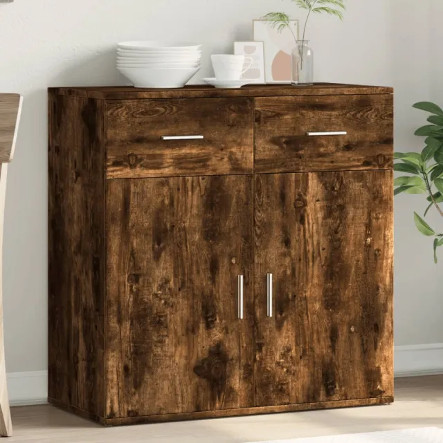 vidaXL Dressoir 79x38x80 cm bewerkt hout gerookt eikenkleurig