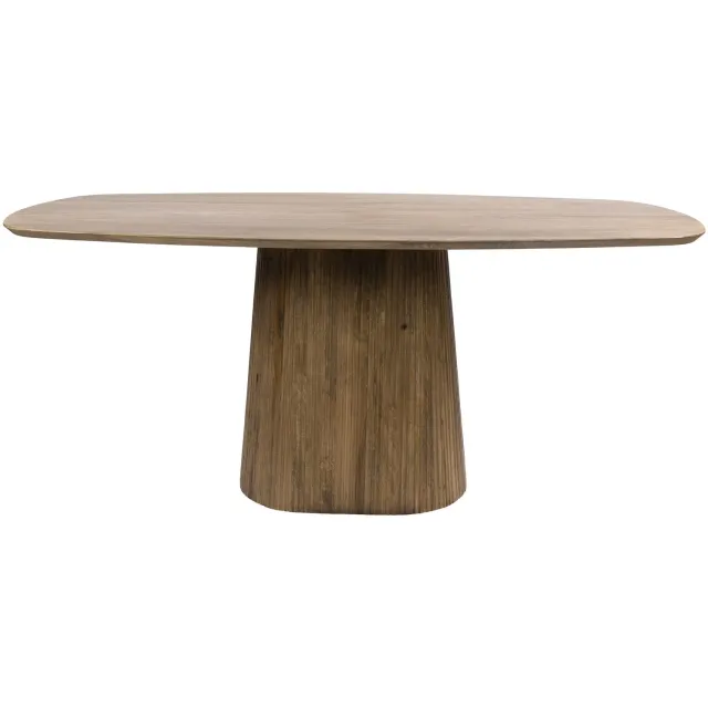 Nest of Nora Eettafel Vela - 180 cm - Deens ovaal massief mangohout - Zandkleurig / eettafel hout - Ovale eettafel 4 tot 6 personen Beige