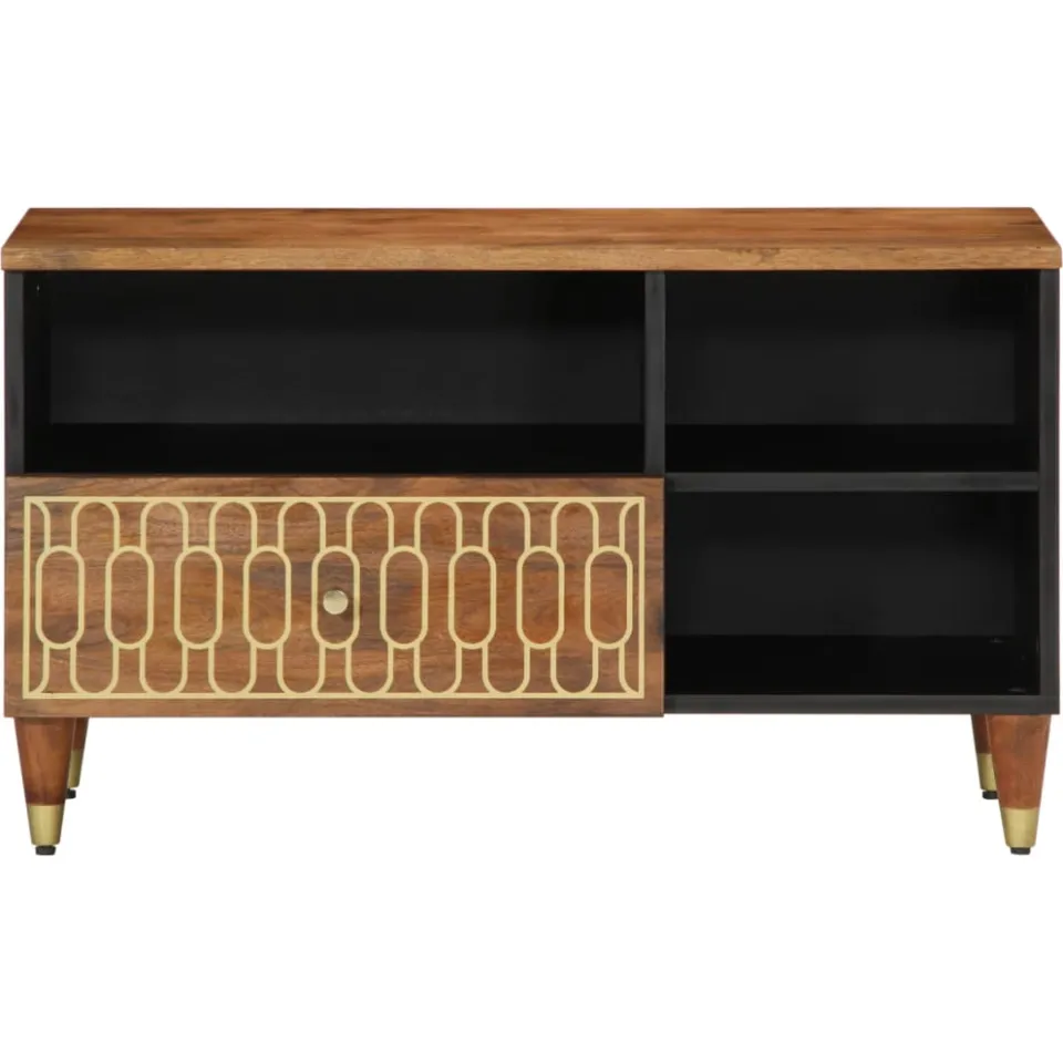 vidaXL Tv-meubel 80x33x46 cm massief mangohout bruin, foto 2