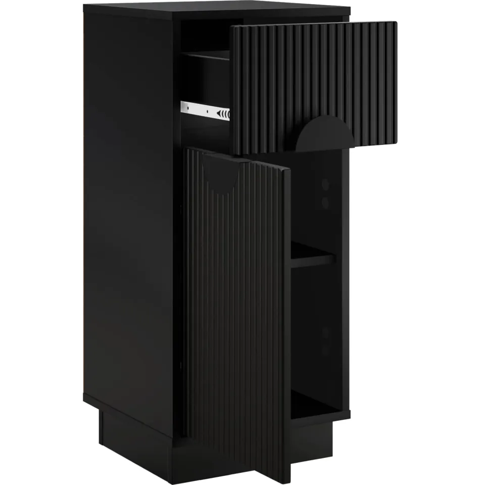 vidaXL Dressoir VENRAY Zwart 35 x 33 x 77,5 cm Bewerkt hout