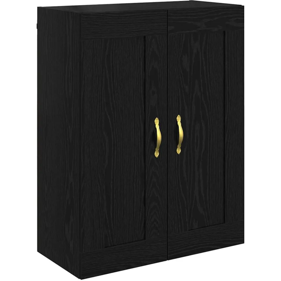 vidaXL Wandkast Zwart Eiken 69,5 x 34 x 90 cm Bewerkt hout, foto 3