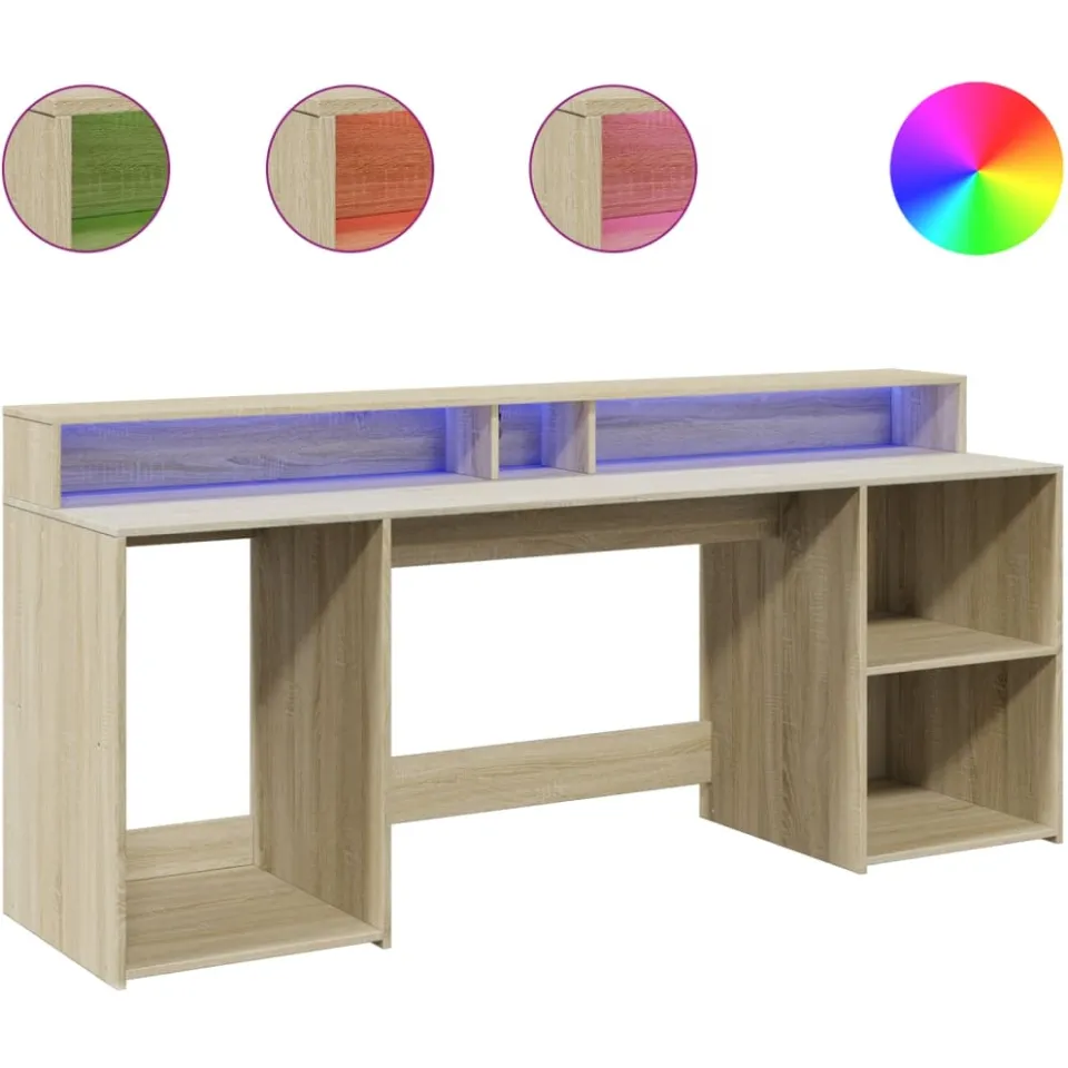 vidaXL Desk Sonoma Eiken 200 x 55 x 91 cm Engineered Wood, foto 3