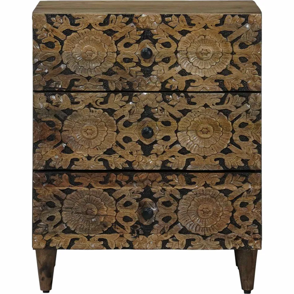vidaXL Bed kast Bruin 50 x 33 x 60 cm Massief Mango Hout, foto 3