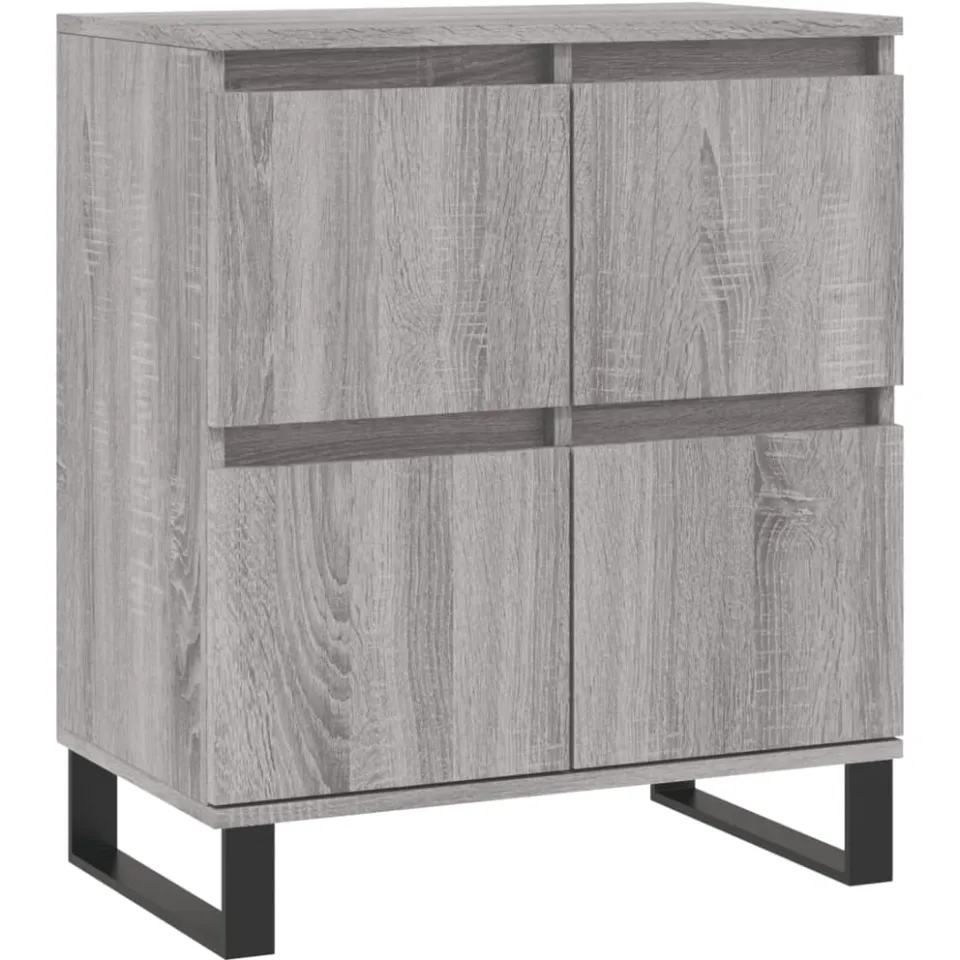 vidaXL Dressoirs 3 st bewerkt hout grijs sonoma eikenkleurig, foto 4