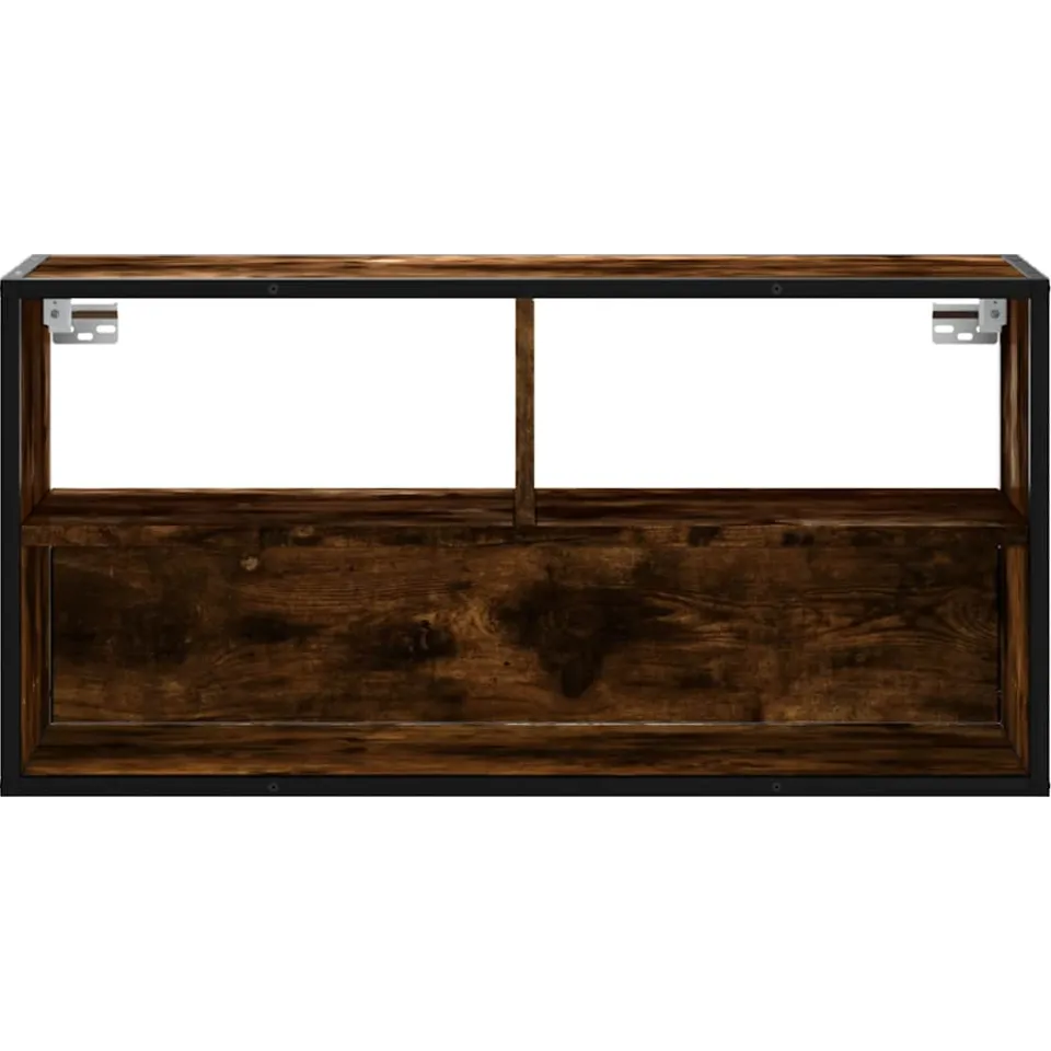 vidaXL Tv-meubel 80x31x39,5cm bewerkt hout metaal gerookt eikenkleurig, foto 4
