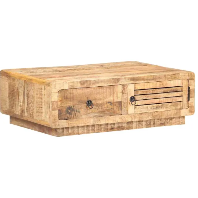 vidaXL Salontafel 90x60x29 cm ruw mangohout Bruin