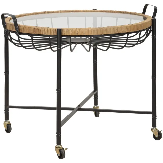 Mauro Ferretti Salontafel Cebu With Glass & Wells 70,5×65×57 cm Multicolor