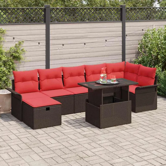 vidaXL Tuin Sofa Set 8 st Bruin poly rattan, foto 2