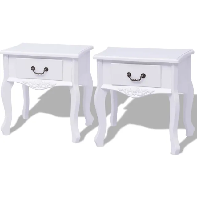vidaXL Nachtkastjes 2 stuks MDF wit