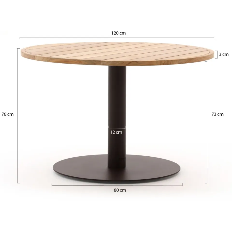 Zavelli Cuore ø 120cm dining tuinset 5-delig taupe, foto 4