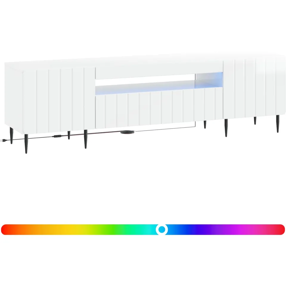 vidaXL LED tv-meubel ZWOLLE 153 x 35 x 43 cm Hoogglans Wit, foto 2