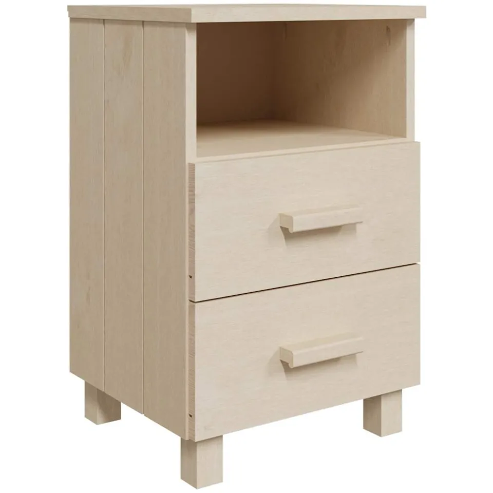 vidaXL Nachtkastjes HAMAR 2 st 40x35x62 cm grenenhout honingbruin