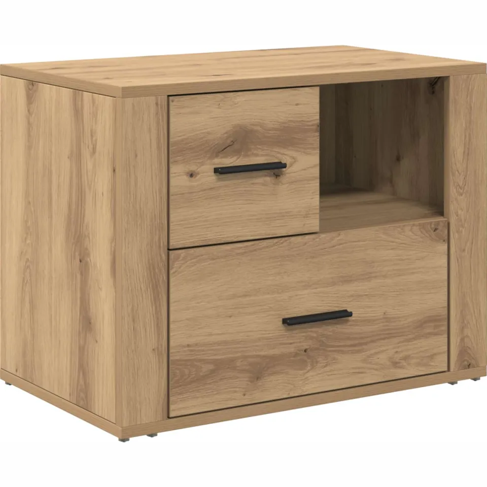 vidaXL Nachtkastje Artisan Eiken 35 x 60 x 50 cm Bewerkt hout, foto 3