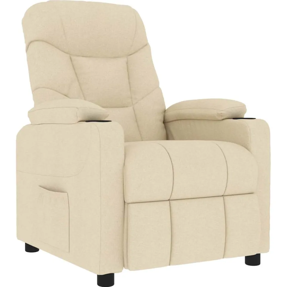 vidaXL Massagestoel stof crèmekleurig, foto 3