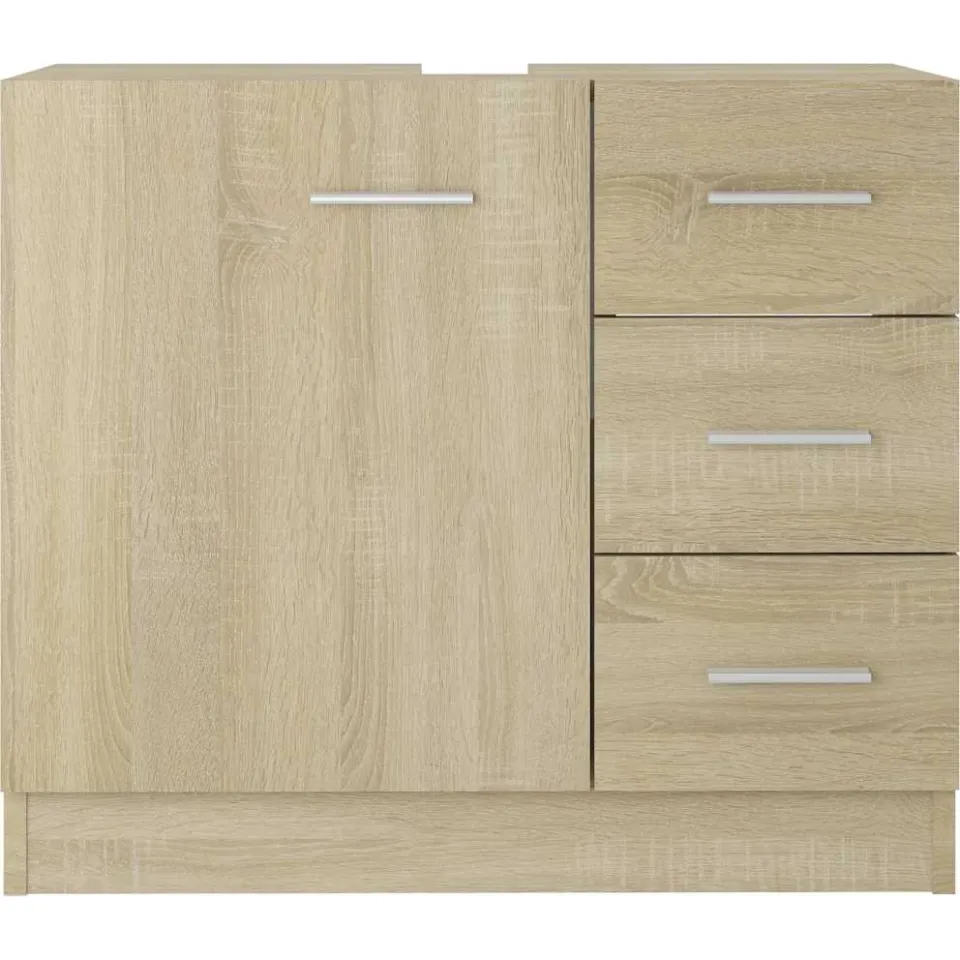vidaXL Wastafelkast 63x30x54 cm bewerkt hout sonoma eikenkleurig, foto 4