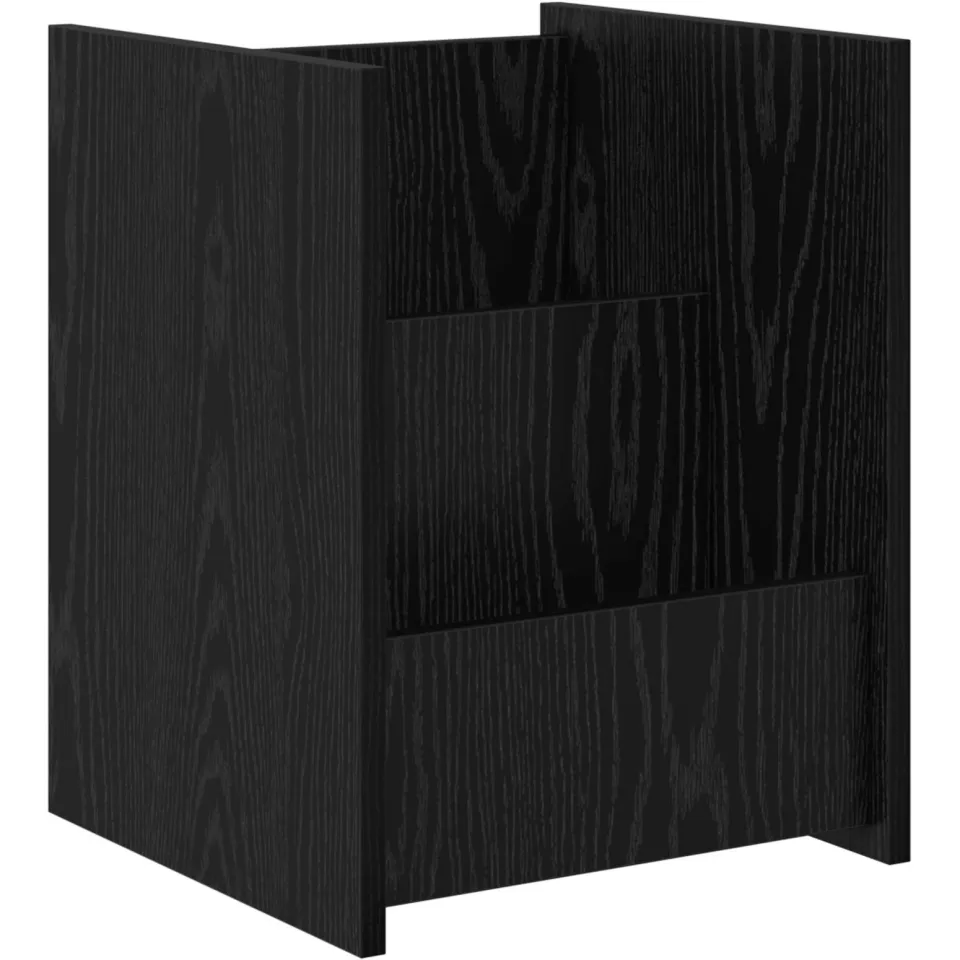 vidaXL Tijdschrift Rek Zwart Eiken 35 x 35 x 45 cm Bewerkt hout, foto 3