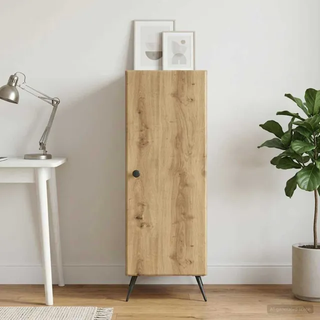 vidaXL Dressoir Artisanaal eiken 33 x 34,5 x 90 cm Bewerkt hout Bruin