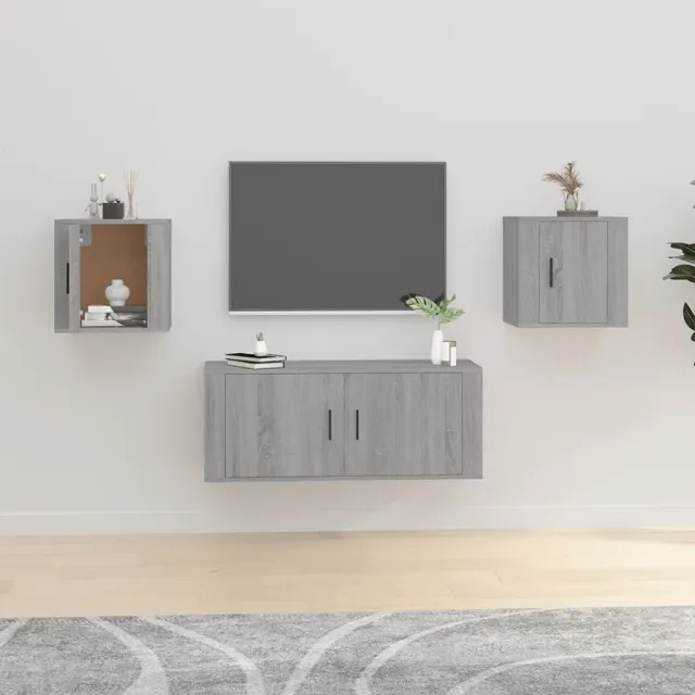 vidaXL Tv-wandmeubels 2 st 40x34,5x40 cm grijs sonoma eikenkleurig, foto 2