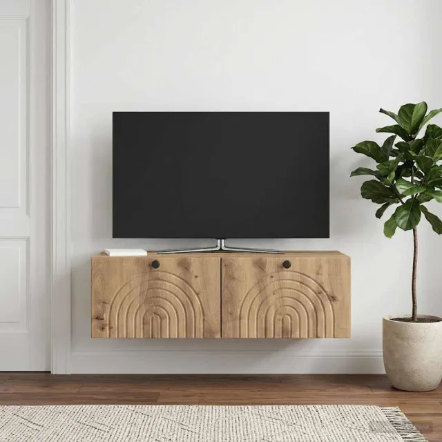 vidaXL Wandbeugel TV-kast 99 x 41 x 30 cm Artisanaal eiken, foto 2